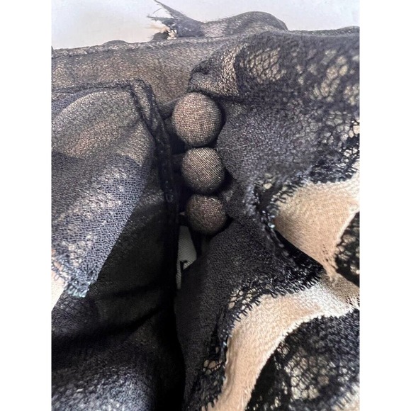 Robert Rodriguez Womens Blouse Black Sleeveless Keyhole Neck Ruffles Chiffon M - Picture 6 of 10